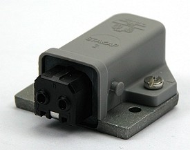 Power connector 2-p female socket Surface mounted16Aac/10Adc