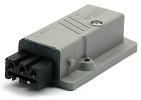 Power connector 3-p female socket Surface mounted16Aac/10Adc