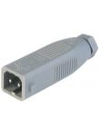 Power connector 2-polig met trekontlasting male 16Aac/10Adc