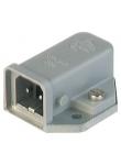 Power connector 2-polig male chassis opbouw 16Aac/10Adc