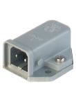 Power connector 2-polig male chassis opbouw 16Aac/10Adc