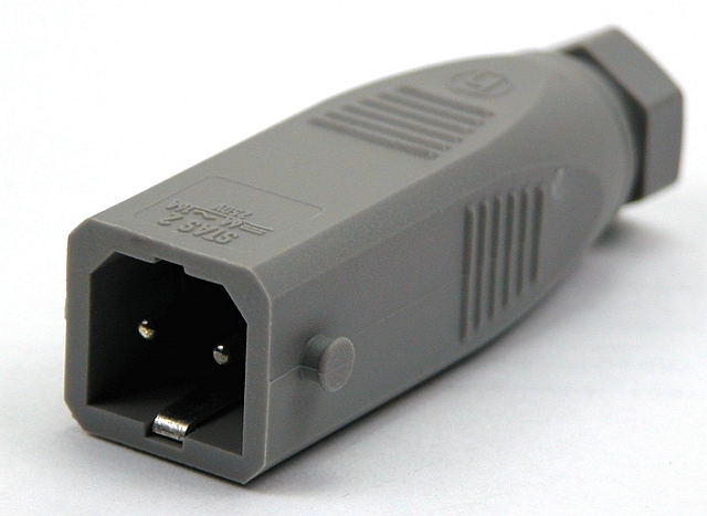 Power connector 2-p male 16Aac/10Adc