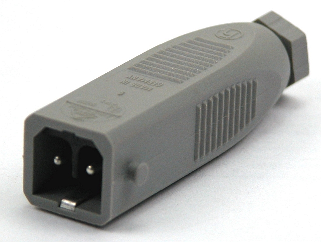 Power connector 2-p male 16Aac/10Adc