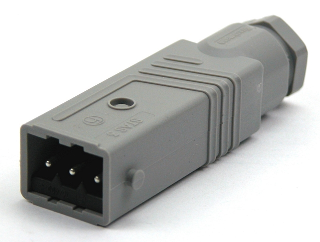 Power connector 3-p male 16Aac/10Adc
