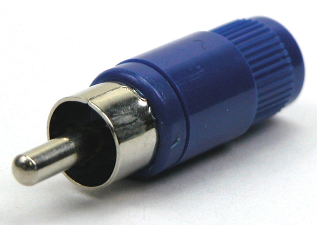 RCA plug standard plastic - blue