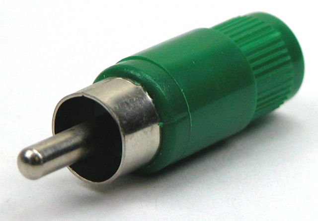 RCA plug standard plastic - green