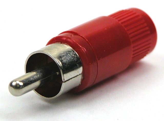 RCA plug standard plastic - red