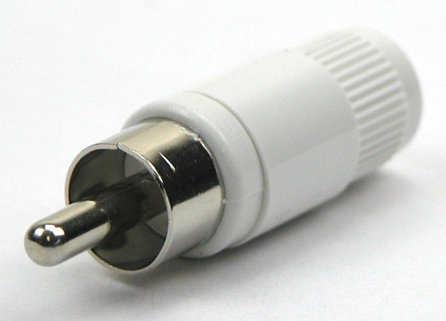 RCA plug standard plastic - white