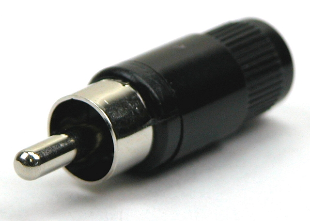 RCA plug standard plastic - black