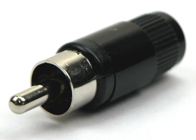 RCA plug standard plastic - black