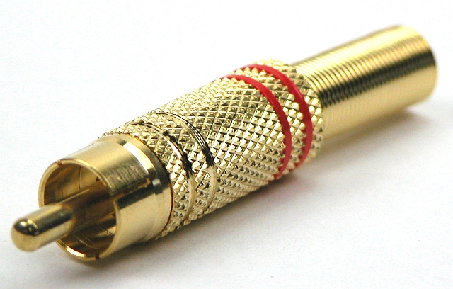 RCA plug gold-plated - red