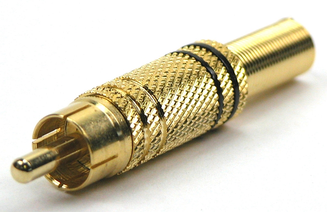 RCA plug gold-plated - black