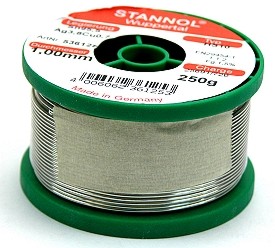 Solderwire leadfree 500 gram - (Sn95,5Ag3,8Cu0,7) - ø1,5mm