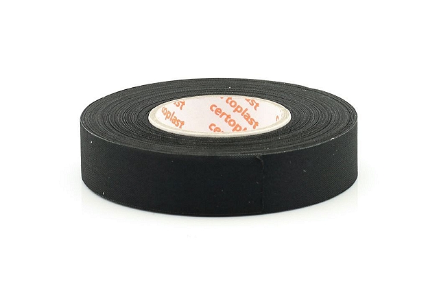 Textiel isolatie tape met lijmlaag 19mm x 25m zwart