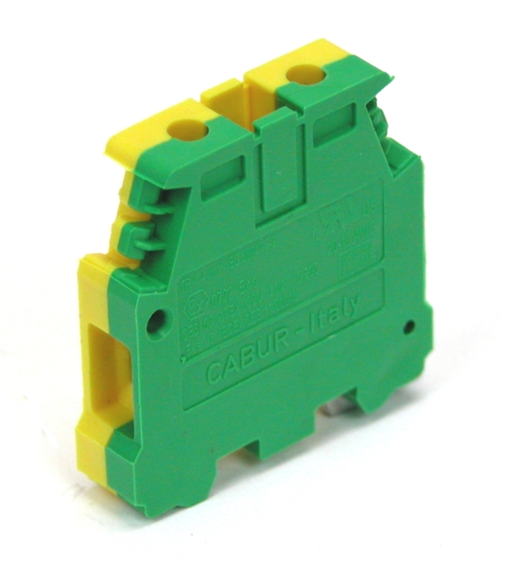 Mini Terminal block 4mm² - yellow/green