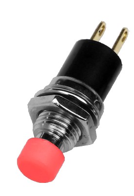 Drukschakelaar miniatuur verbreek - boorgat ø7mm - soldeer - rood