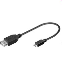 Adapter OTG USB A female <-> Micro B male - 0,2m cable