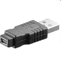 USB A male <-> 5-polig Mini B female