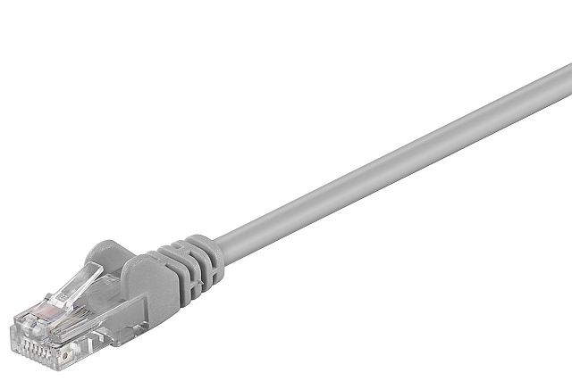 Patchkabel UTP CAT5e 2xRJ45 met aangespoten tule - 50m - grijs