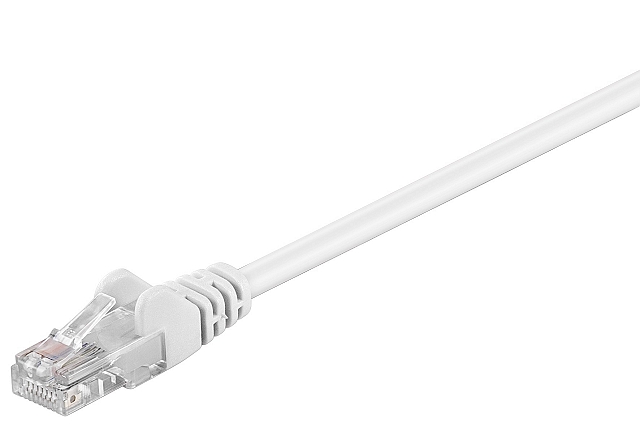 Patchkabel UTP CAT5e 2xRJ45 mit angespritzter knickschutztülle - 5,0m weiss