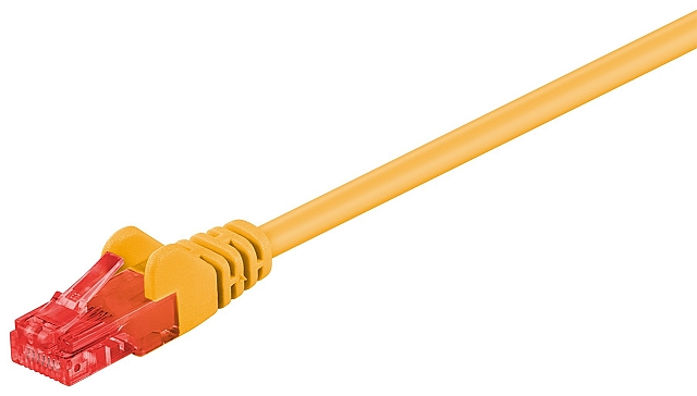 Patchkabel UTP CAT6 2xRJ45 mit angespritzter knickschutztülle - 0,5m gelb