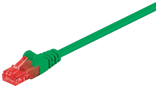 Patchkabel UTP CAT6 2xRJ45 mit angespritzter knickschutztülle - 15,0m grün