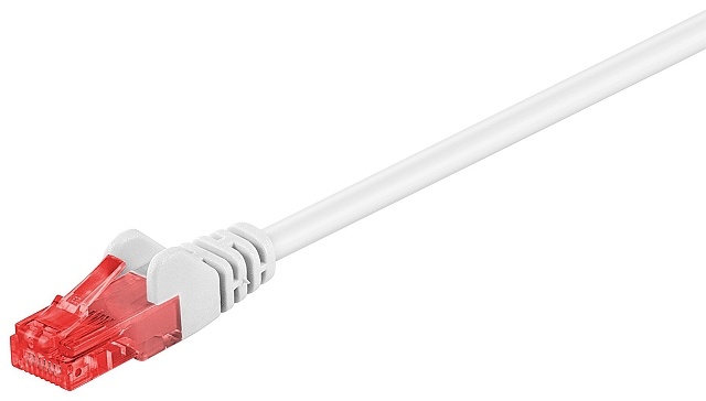 Patchkabel UTP CAT6 2xRJ45 mit angespritzter knickschutztülle - 10,0m weiss