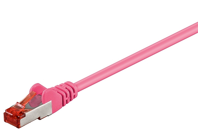 Patchkabel UTP CAT6 2xRJ45 mit angespritzter knickschutztülle - 1,5m magenta