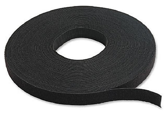 Klitteband met lijmlaag 25m x 30mm - zwart - hook