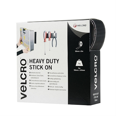 Heavy Duty Stick On Tap 5m x 50mm - zwart