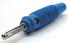 Laborstecker ø4mm mit querloch - blau