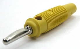 Laborstecker ø4mm mit querloch - gelb