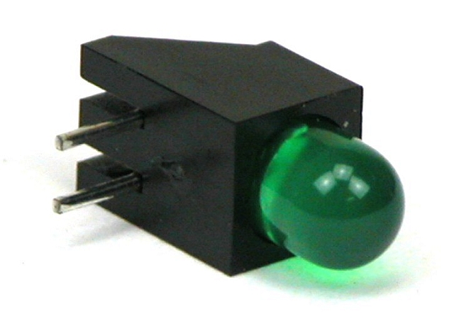 Led ø4,7mm angled green diffuse 565m 19mcd 60°