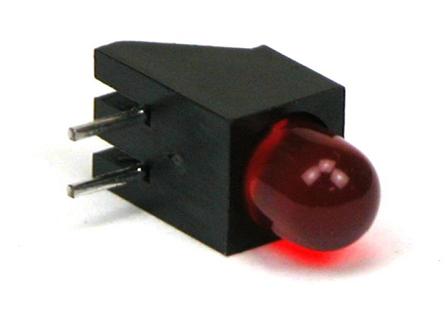 Led ø4,7mm angled red diffuse 627m 28mcd 60°