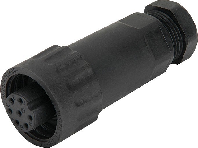 Connector 6p+PE 10A 250V female soldeeraansluitingen