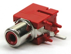 RCA PCB receptable angled - red