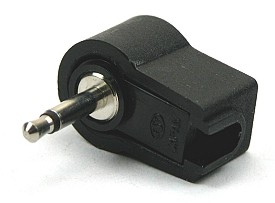 Jack plug 2,5mm mono plastic angled