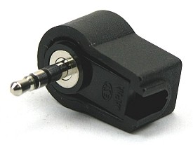 Jack plug 2,5mm stereo plastic angled