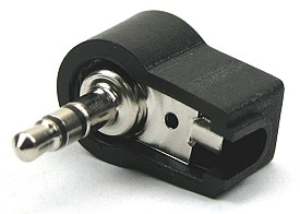 Jack plug 3,5mm stereo plastic angled