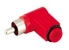 RCA plug angled screw-connection - red