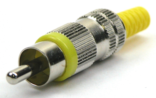 RCA plug metal - yellow