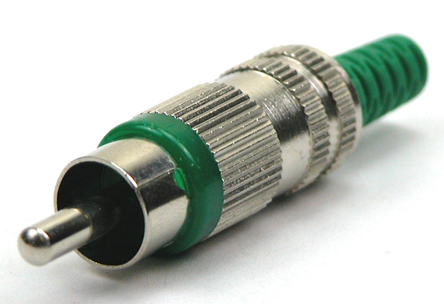 RCA plug metal - green