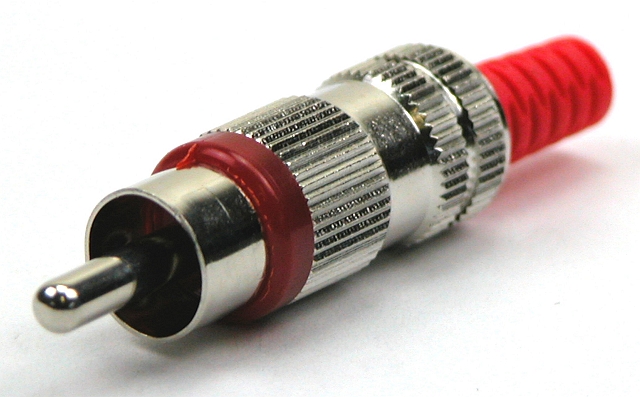 RCA plug metal - red