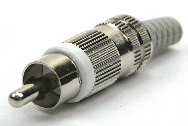 RCA plug metal - white