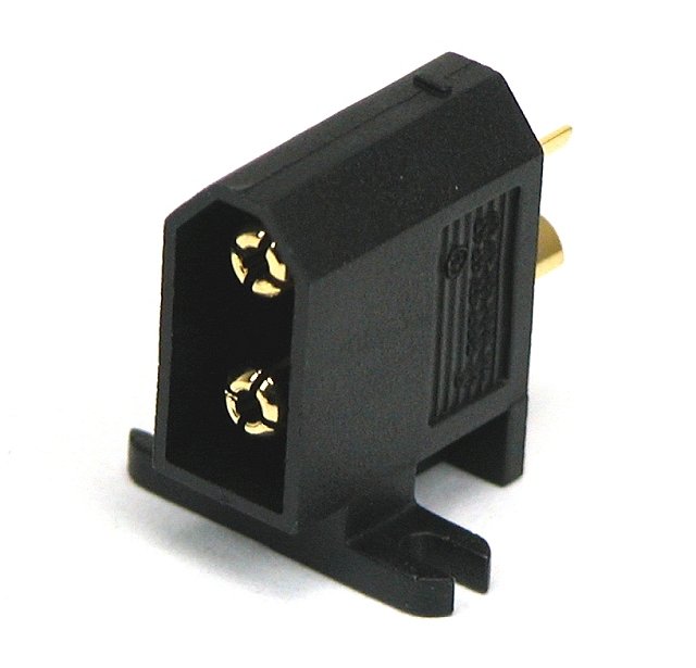 Voedingsconnector 2-polig Male 30A - 500Vdc met bevestiging