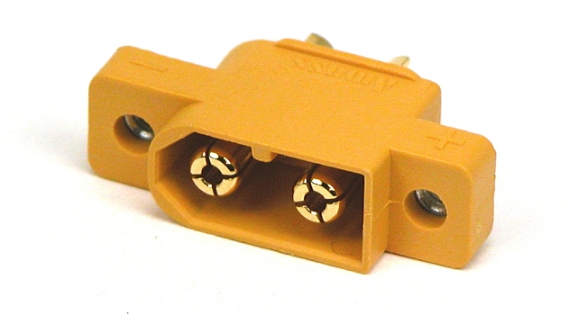 Voedingsconnector 2-polig Male 30A - 500Vdc paneelmontage
