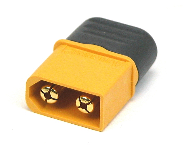 Voedingsconnector 2-polig Male 30A - 500Vdc met kap