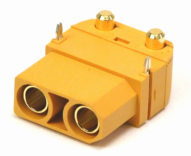 Buchse 2-polig  40A - 500Vdc - THT - gewinkelt