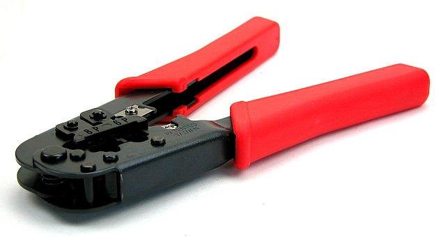 Crimptool for RJ11/RJ12 and RJ45 connectors